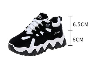 Women Fashion Vulcanized Brand Designer Girls Students Trainers Tennis Player High Platform Sneakers.