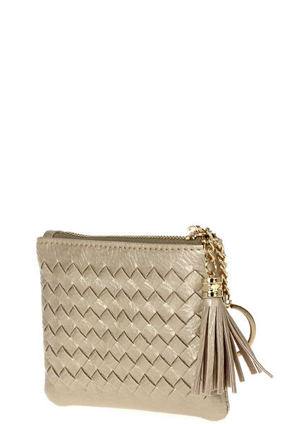 Cute Braided Zip Top Coin Key Wallet