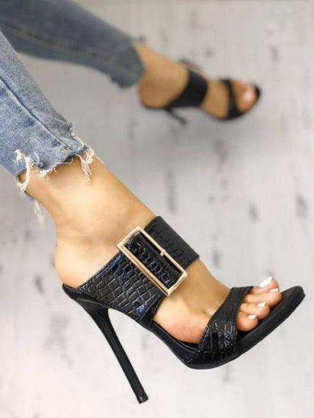 2020 Trending Fashion Summer Gladiator Thin High Heels Slip On Sandals