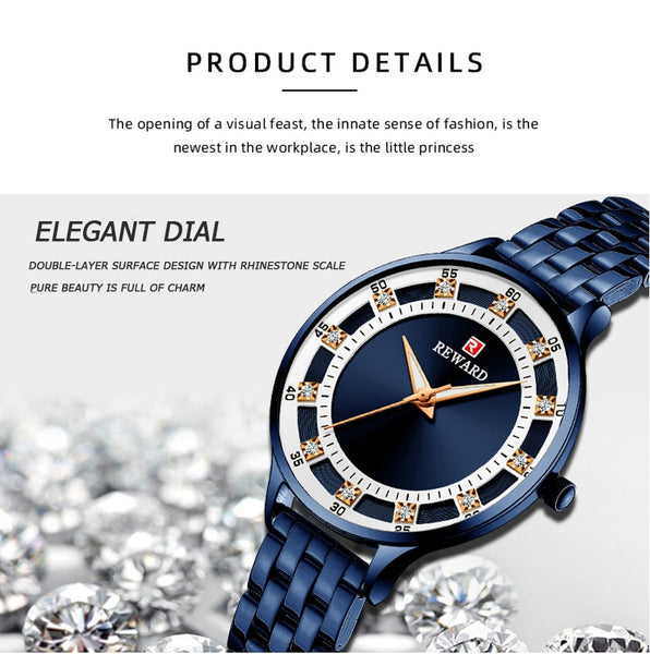 REWARD Women Fashion Luxury Quartz Waterproof Wristwatch