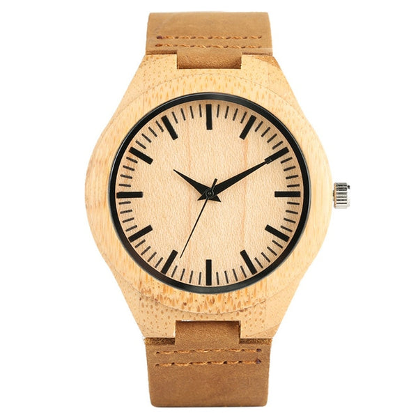 YISUYA New Fashion Handmade Nature Wood Bamboo Quartz Watch For Men and Women