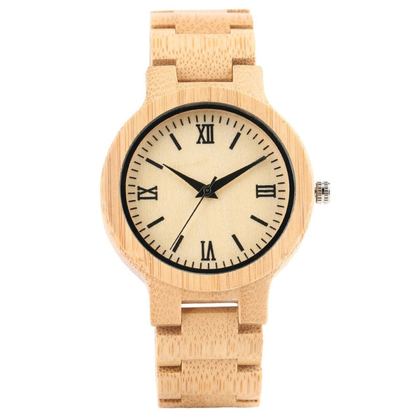 YISUYA New Fashion Handmade Nature Wood Bamboo Quartz Watch For Men and Women