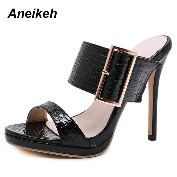 2020 Trending Fashion Summer Gladiator Thin High Heels Slip On Sandals