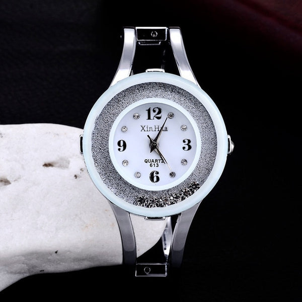 2020 XINHUA Trending Fashion Stainless Steel Bracelet Bangle Rhinestone Party Watches