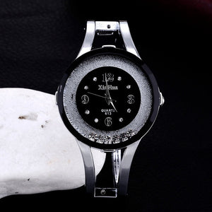 2020 XINHUA Trending Fashion Stainless Steel Bracelet Bangle Rhinestone Party Watches