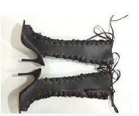 Narrow Band Straps Gladiator Sexy Cool Cut High Heels Women Summer Sandals Boots