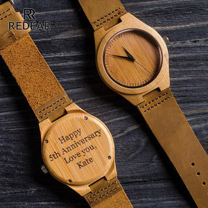 Hot Trending His-and-hers Wooden Watches Write Your words on The Watch Perfect Gift.